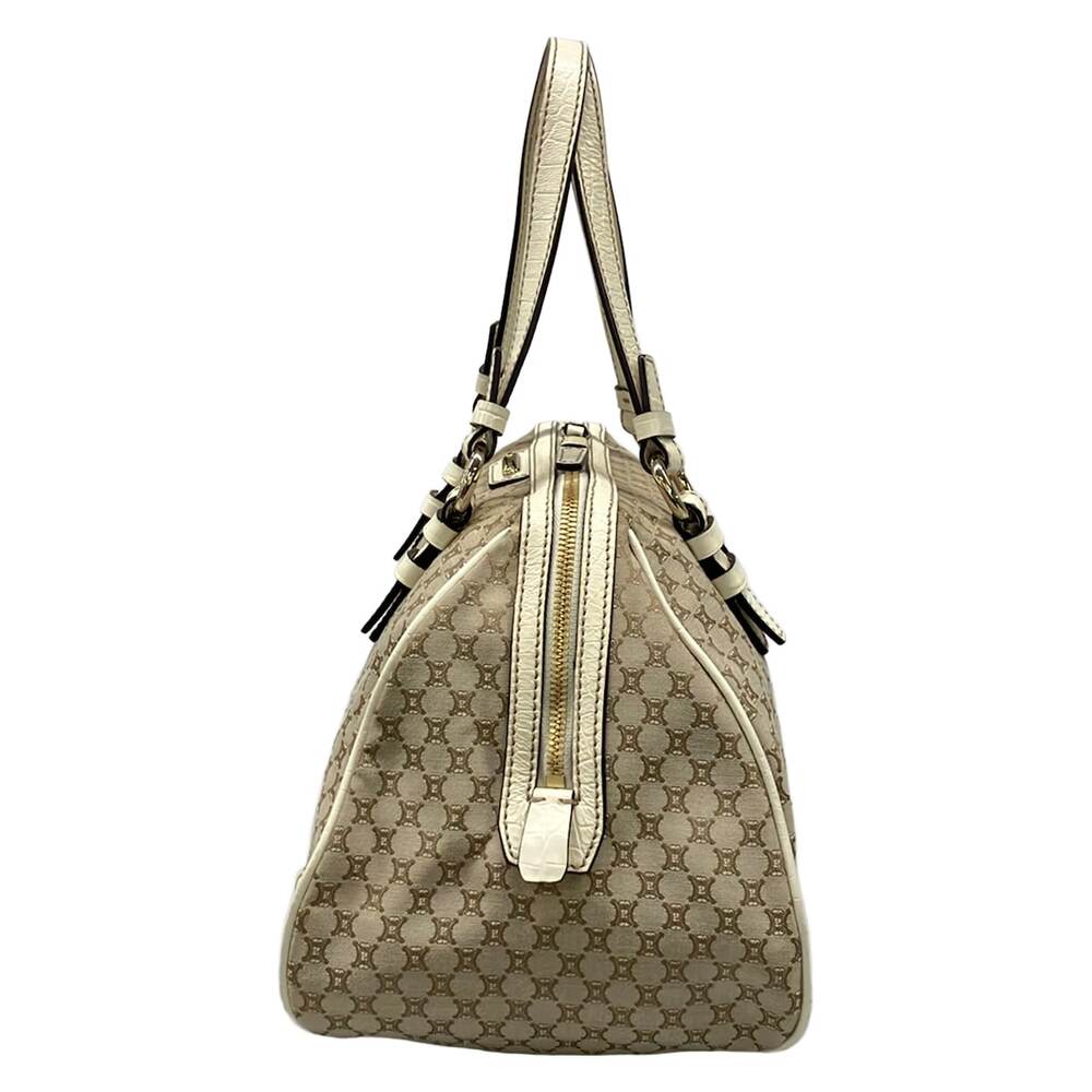 Celine Macadam Handbag Gray Beige Cream Jacquard Leather - Picture 4 of 10